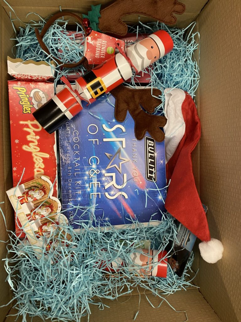 Christmas gift box full of chocolates and novalties