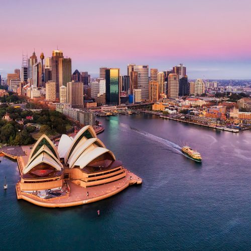 Birdseye view of Sydney harbour