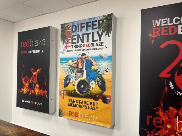 It must be summer... the Red Blaze Summer Lightbox is officially up ☀️

A reminder to our UK clients to stay alert this week as we hit temperatures of up to 40 degrees celsius. Where ever you are in the UK this week, remember, keep cool 😎

think differently.

#SummerStarts
#UKHeatwave