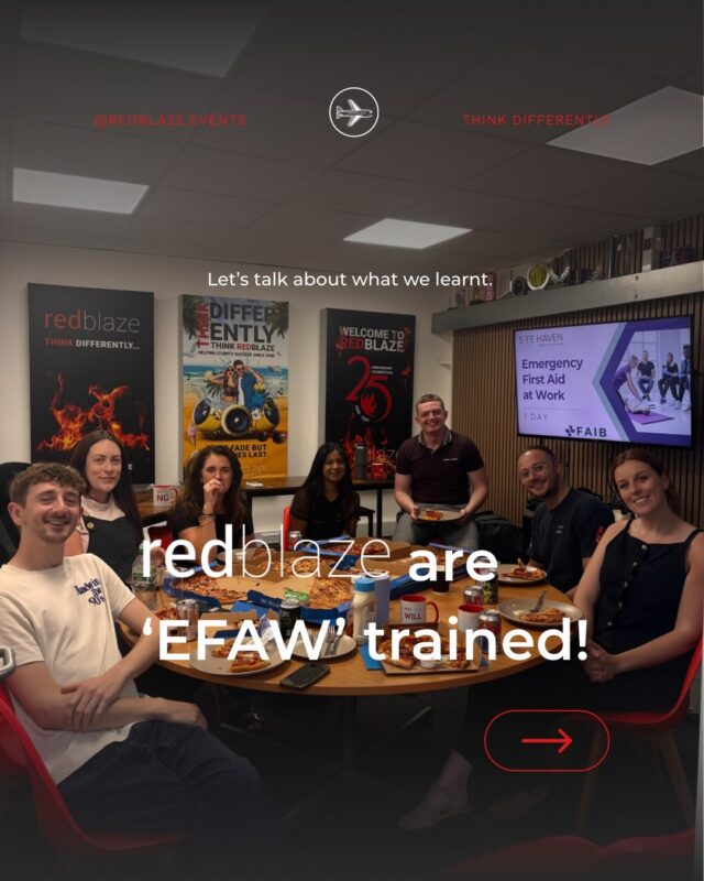 Our consistently flawless event execution requires total preparation. 

The whole team are officially EFAW (Emergency First Aid at Work) certified, ensuring your peace of mind at every scale of production. 

To deliver premium event production is to be prepared for anything and everything, even when it’s a ‘just incase’. From bruises and bumps to defibrillators, trust us when we say we know what we’re doing.

We’re ready for anything on site so you can relax and enjoy your corporate events, retreats, incentives, parties and dinners.

(we HATE to brag but we all passed first time too!😉)

For any of your enquiries or questions, please don’t hesitate to get in touch with our team: 

☎️01452 733300
📧info@redblaze.co.uk

#eventmanagement #corporateevents #eventproductionuk #firstaidatwork #behindthescenes